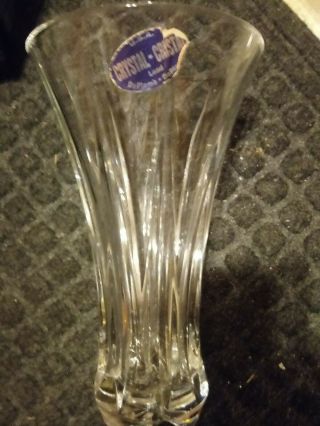 Deplomb 24 Lead Crystal Flared Vase Usa Approximately 9 Inches Tall Over 2 Lbs