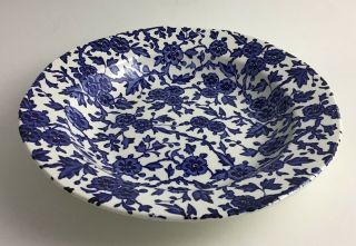 Arden Burleigh By Staffordshire England Blue & White Floral 8 - 1/2 " Rim Soup Bowl