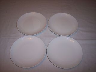 Set Of 4 Corning Centura White Coupe 6 3/4 " Bread Plates