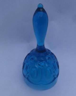 Vintage I.  E.  Smith Moon & Stars Colonial Blue Glass Bell