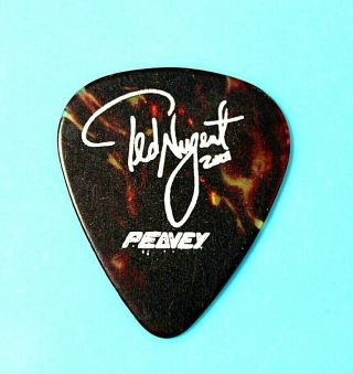 Ted Nugent // 2001 Concert Tour Guitar Pick // Tortiose Shell & White