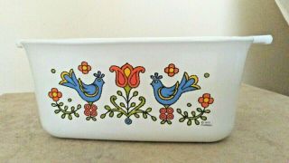 Corning Ware Country Festival Blue Bird Loaf Pan Casserole P - 4 - B No Lid