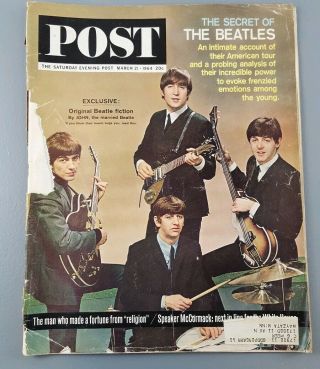Saturday Evening Post,  March 21 1964,  The Secret Of The Beatles Vintage