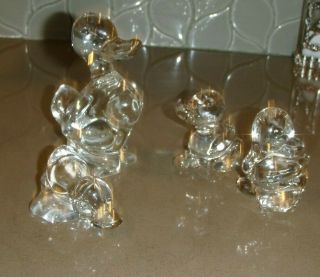 Lead Glass Duck Family - Mom And 3 Ducklings - Set Of 4 -