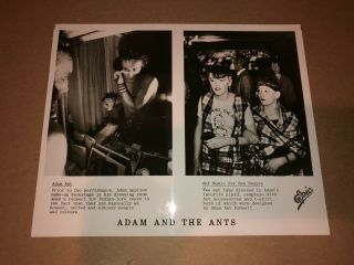 Adam Ant Rare Promo Adam And The Ants Sex Official Photo 8 " X 10 " Epic Records