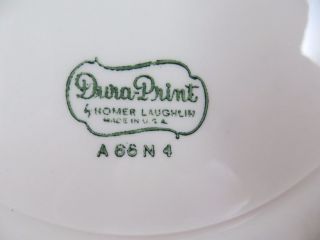 Homer Laughlin Dura Print set of 4 Dinner Plates 9 1/4 