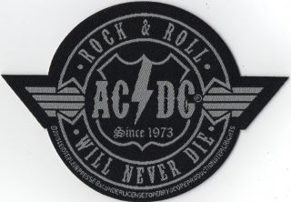 Acdc Ac/dc ‘ Rock N Roll Will Never Die Cut Out ’ Woven Patch