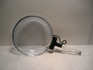 Vintage Pyrex Flameware Blue Tint Skillet W/metal & Glass Removeable Handle