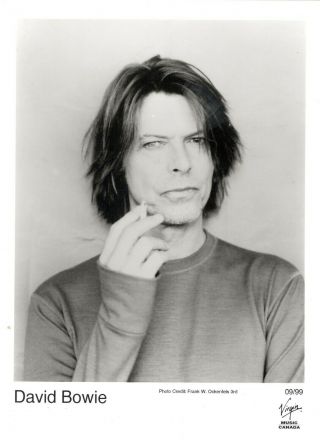 Vintage 1999 David Bowie Glossy Publicity Real Photo 8 " X 10 " Black & White
