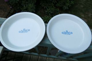 2 Corning Ware 9 " Pie Plates,  Blue Cornflower,  P - 309,