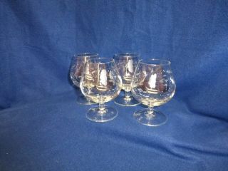 Princess House Heritage Brandy Snifters Glasses Set Of 4 Etched Crystal 404