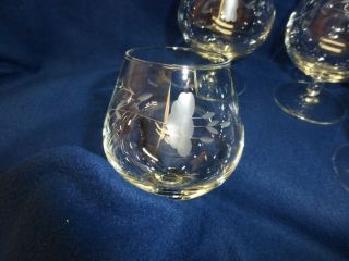 Princess House Heritage Brandy Snifters Glasses set of 4 Etched Crystal 404 2