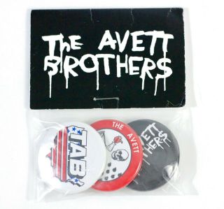 Rare The Avett Brothers Collectible Pins Buttons 1 1/2 " Band Souvenir Pack Of 3