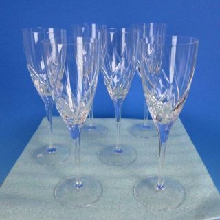 Set Of 6 Mid - Century Modern Signed Champagne Glasses - 8½ Inches