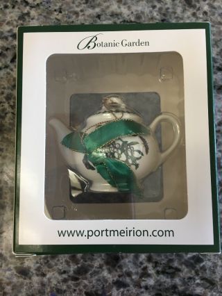 Portmeirion Botanic Garden Teapot Mistletoe Christmas Tree Ornament