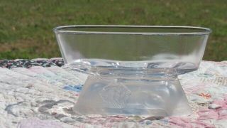 Eapg Clear Frosted Lion Compote Gillinder & Son Victorian Glass No Lid Planter