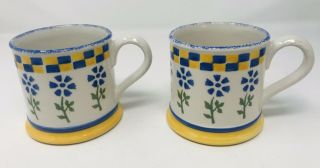 2 Laura Ashley Annabel Yellow Blue Floral Flowers Daises Coffee Tea Mugs England