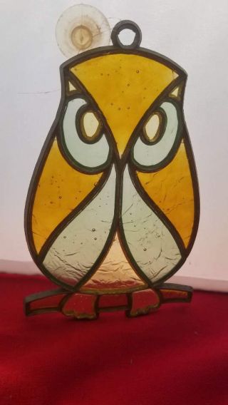 Vintage Stained Glass Owl 5 " H