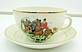 Brooks Brothers Fox Hunt Tea Cup And Saucer Vintage