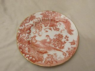 Royal Crown Derby English Bone China - Red Aves - Birds And Flowers - Salad Plate