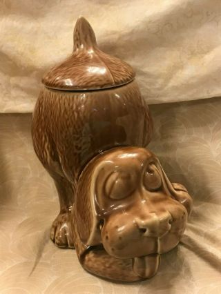 Vintage Mccoy Thinking Hound Dog Puppy 11 " Cookie Jar Ceramic Usa 0272 (a22)