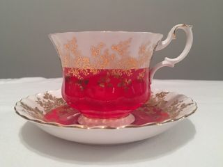 Royal Albert Regal Series Red Gold - Colored Edge Cup And Saucer