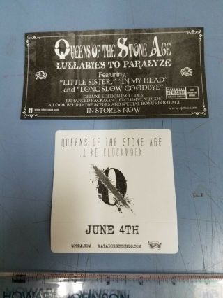 QUEENS OF THE STONE AGE 2005 & 2013 promotional 2 sticker set Old Stock 2