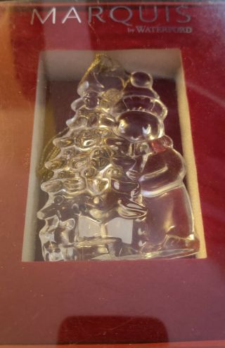 Marquis Waterford Crystal " Snowman And Tree Ornament "