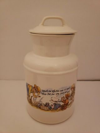 Mccoy Usa Cookie Jar Milk Can Jug White Grandpa With Kids Warmth And.