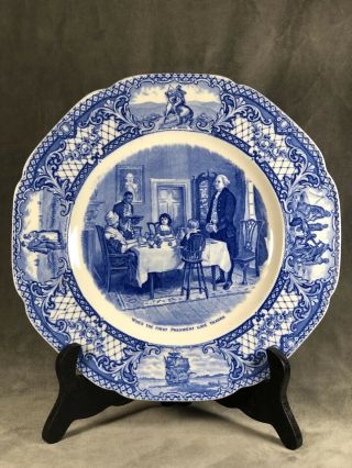 Crown Ducal Colonial Times First President Gave Thanks Dinner Plate 10 1/2 Inch