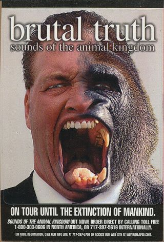 Brutal Truth Sounds Of The Animal Kingdom Rare Promo Sticker 
