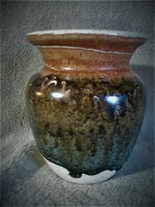 Vintage 50s Royal Haeger Pottery 5 - 1/2 " Vase Earth Wrap Flawless