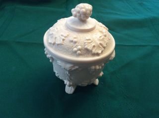 Vintage Jeanette Shell Pink Footed Milk Glass Candy Dish/sugar Bowl