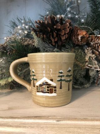 Sonoma Lodge Mug,  Coffee Cup,  Cabin,  Pine Trees,  Winter,  Holiday - 12oz