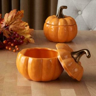 Better Homes & Gardens 2 - Piece Orange Pumpkin Soup Bowl Set With Lids