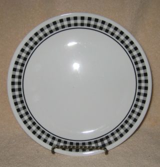 Corelle Black Gingham 8 1/2 " Salad Or Luncheon Plate