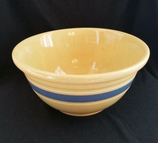 Vintage Watt Ware Blue Stripe Large 12 " Mixing Bowl Stoneware Primitive Country