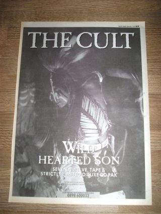 The Cult - Wild Hearted Son - Vintage Advert A3 Poster 1991