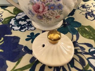 Vintage James Sadler England Teapot Floral Pattern With Gold Trim China Pottery 4