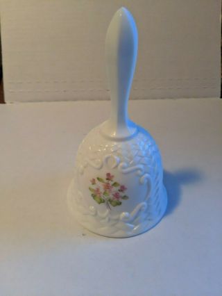 Vintage Fenton Hand Painted Signed Bell Violets In The Snow