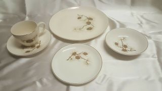 Paden City Pottery - Eden Roc China - Pine Cone Pattern 5 Piece Place Setting.