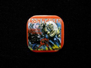 Iron Maiden Vintage Square Button Badge Pin Not Cd Dvd Poster Patch Uk Made