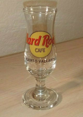 Hard Rock Cafe Puerto Vallarta Mini Hurricane Tall 4 " Shot Glass Closed Location