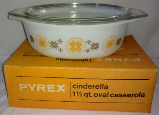 Vintage Pyrex Town And Country Casserole Dish With Lid & Box 1 1/2 Quart