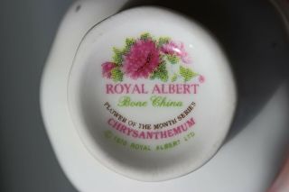 ROYAL ALBERT MINIATURE CUP & SAUCER NOVEMBER FLOWERS OF THE MONTH CHRYSANTHEMUM 5