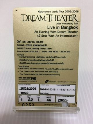 DREAM THEATER LIVE IN BANGKOK Jan 2006 stub ticket 2