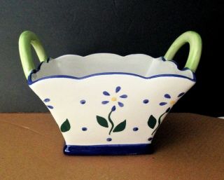 Pfaltzgraff Cloverhill Floral Ceramic Fruit Bowl - Basket - Centerpiece