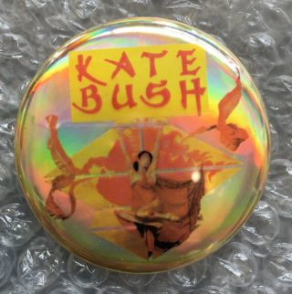 Kate Bush Wuthering Heights Hounds Of Love 70s Gold Holographic 2.  25 " Button