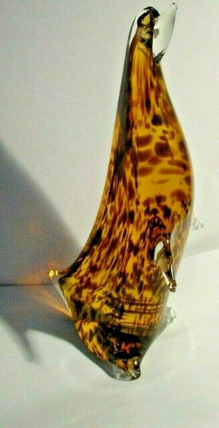 Vintage Art Glass Murano Style Leopard Penguin Figurine Paperweight
