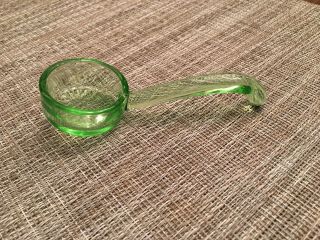 Vintage Green Vaseline Depression Glass Mayo Serving Spoon Ladle Dipper Uranium